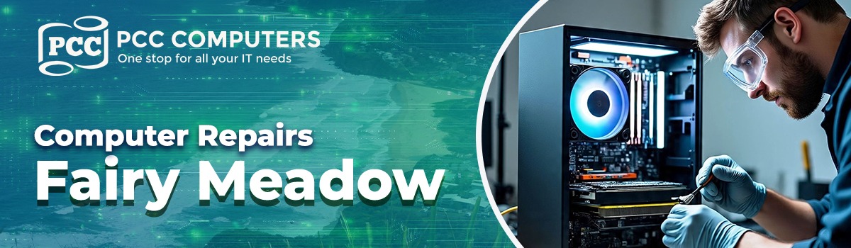 Computer repairs Fairy Meadow – PCC Computers technician repairing a PC