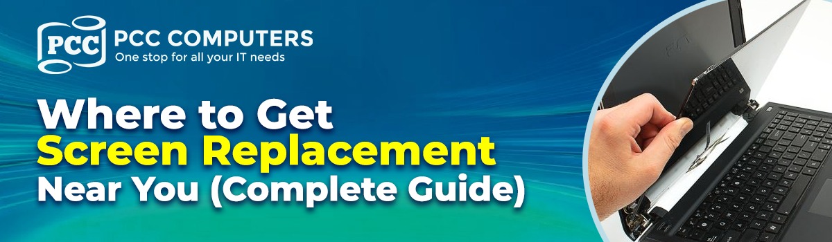 PCC Computers technician performing screen replacement in Wollongong repair shop