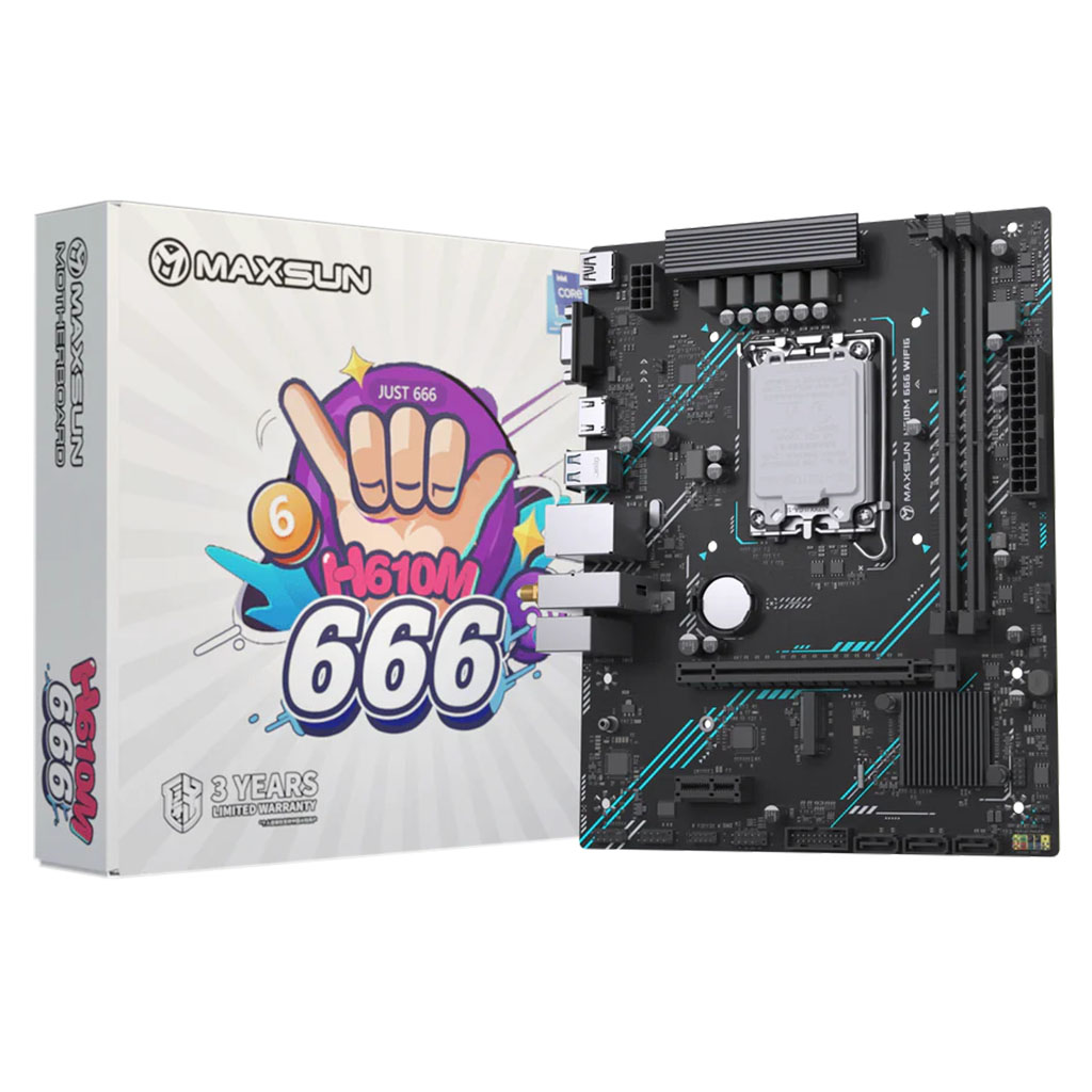 MaxSun MS-H610M 666 WIFI6 Intel LGA 1700 DDR4 Micro-ATX Motherboard ...