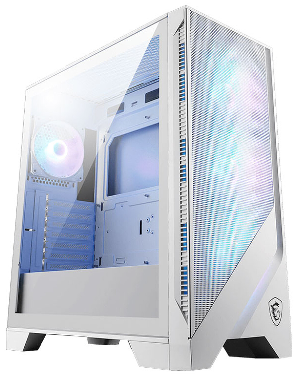 MSI MAG FORGE M100R WHITE ATX Case T/G Window No PSU - PCC COMPUTERS