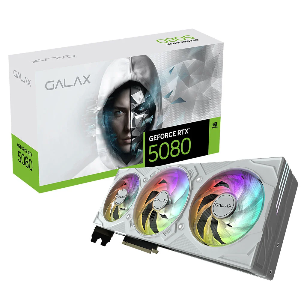 GALAX GeForce RTX 5080 EX Gamer 1-Click OC 16GB Video Card - White