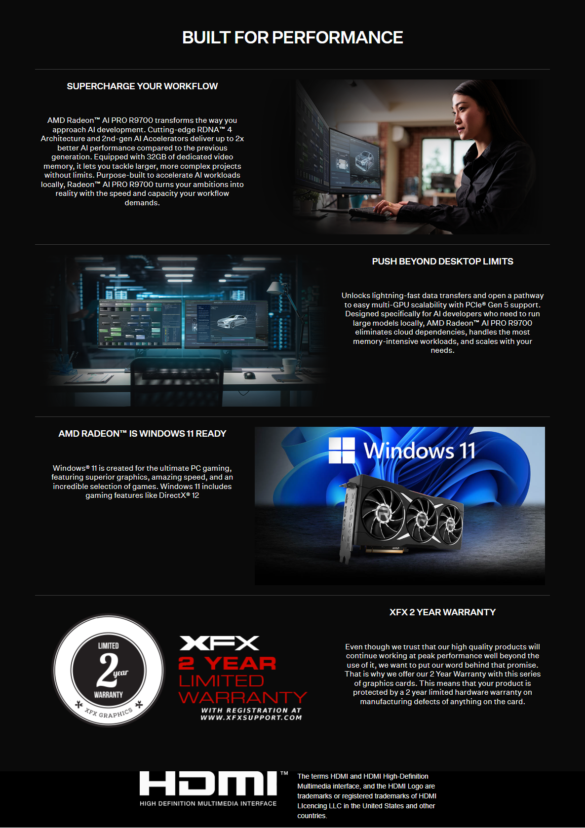 XFX Radeon AI Pro R9700 Blower, 32GB