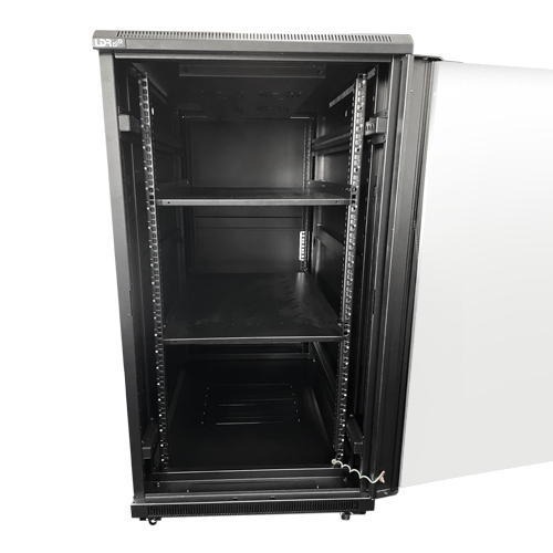 LDR Assembled 22U Server Rack Cabinet - Black Metal Construction WB ...
